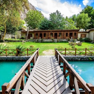 The deck to the hotel Gazebo at Shigar Fort Residence
