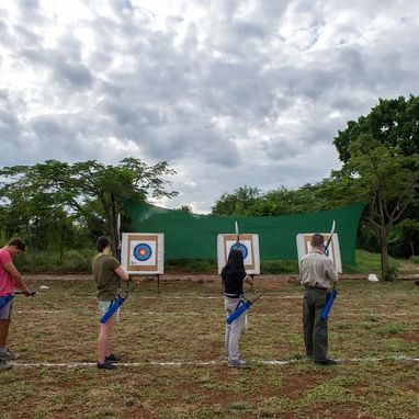 People on Recurve Target Archery at Lake Manyara Serena Lodge