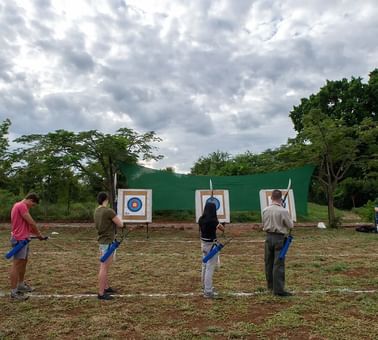 People on Recurve Target Archery at Lake Manyara Serena Lodge